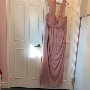 Azazie “dusty rose” full length bridesmaids dress. Size “A20”.